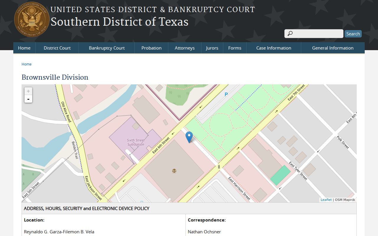 Willacy County warrant records: federal Brownsville Division serving the county