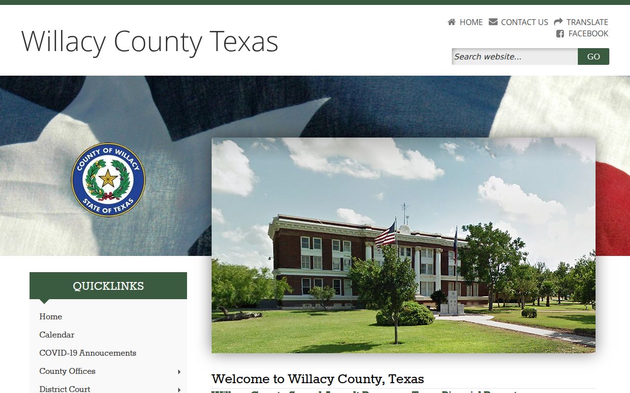 Willacy County warrant records: county government departments and courts